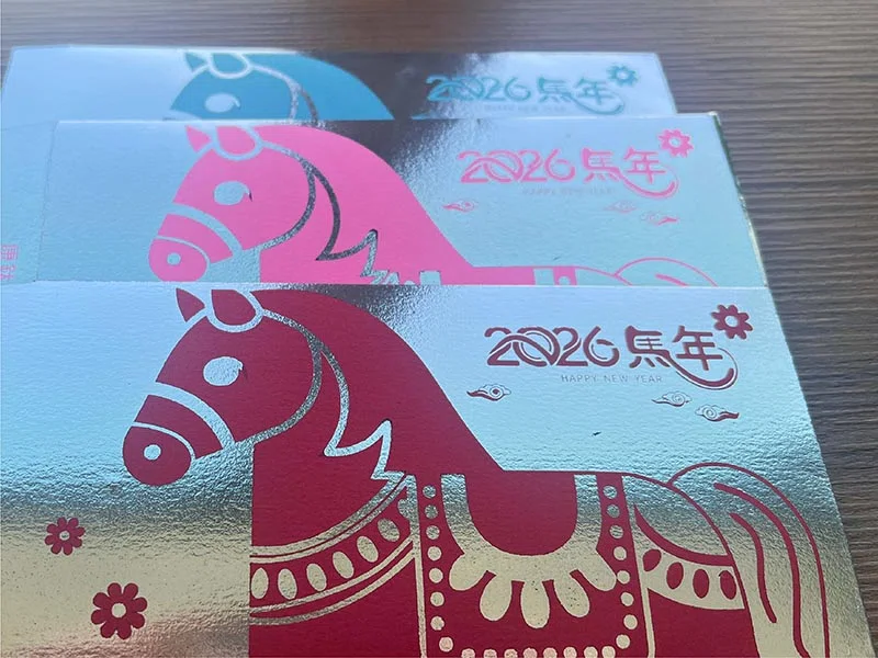 客製馬年紅包袋｜數位燙金＋數位印刷設備打造高質感賀歲設計